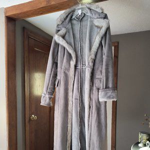 Vintage full length vegan suede/fur coat